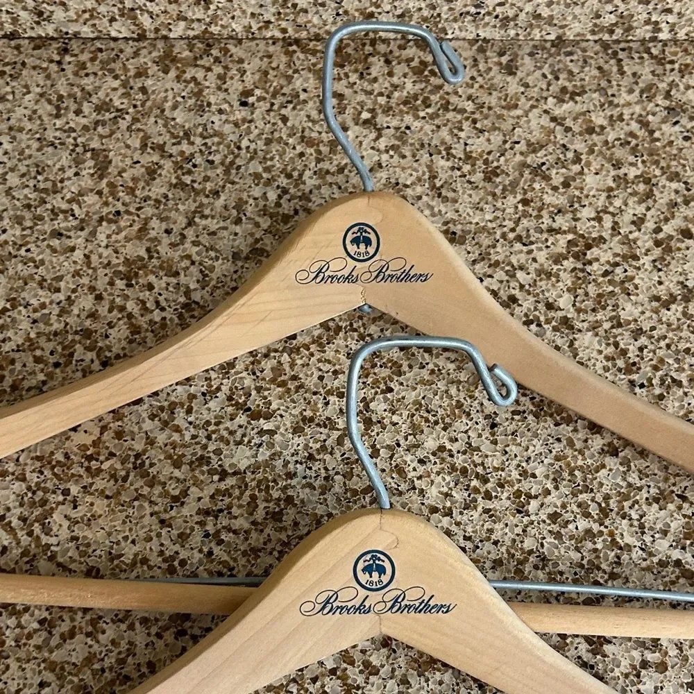 Brooks Brothers Light Tan Wooden Hangers